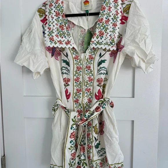 FARM Rio Floral Jumpsuit - White and Multicolor - New with Tags - Picture 2 of 4